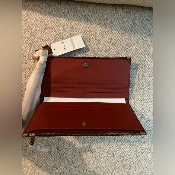 Coach Tan/Rust double zip wristlet - Picture 3 of 4